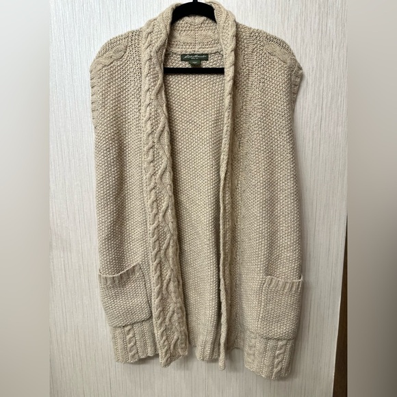 Eddie Bauer Women’s Sleeveless Open Cardigan Wool Blend Size M - Picture 1 of 7